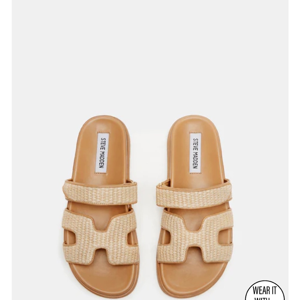 MAYVEN NATURAL RAFFIA Steve Madden Sandals Size 6